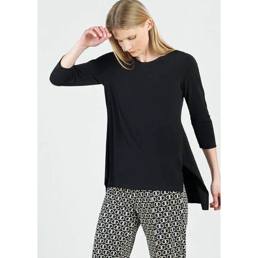 NEW CLARA SUN WOO parachute hem knit top in black